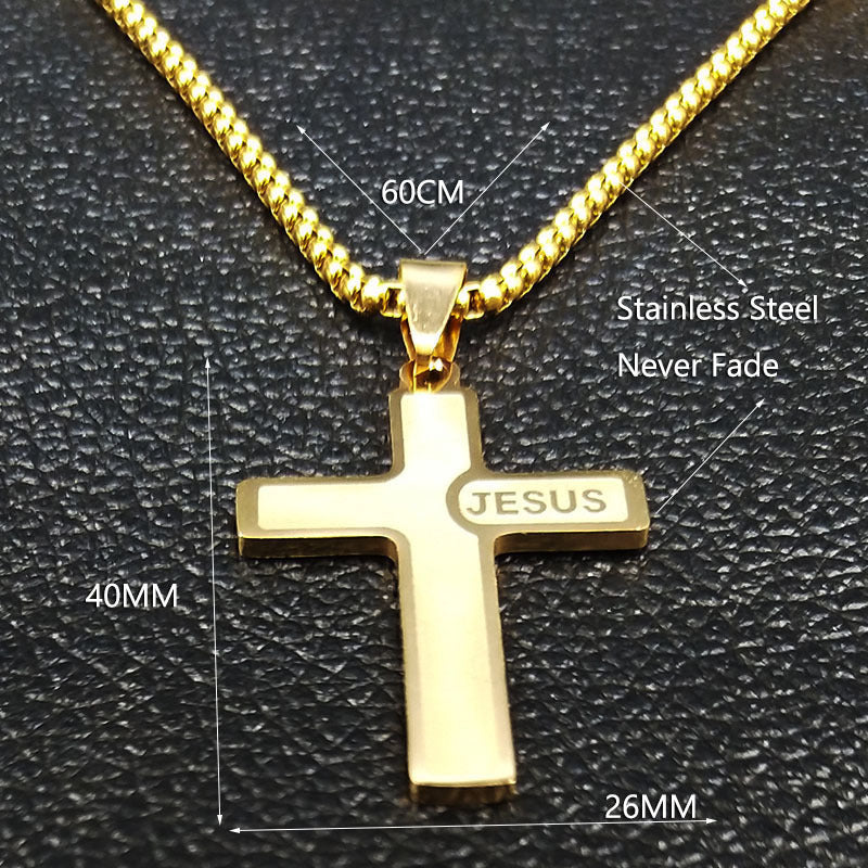 Collana croce in titanio