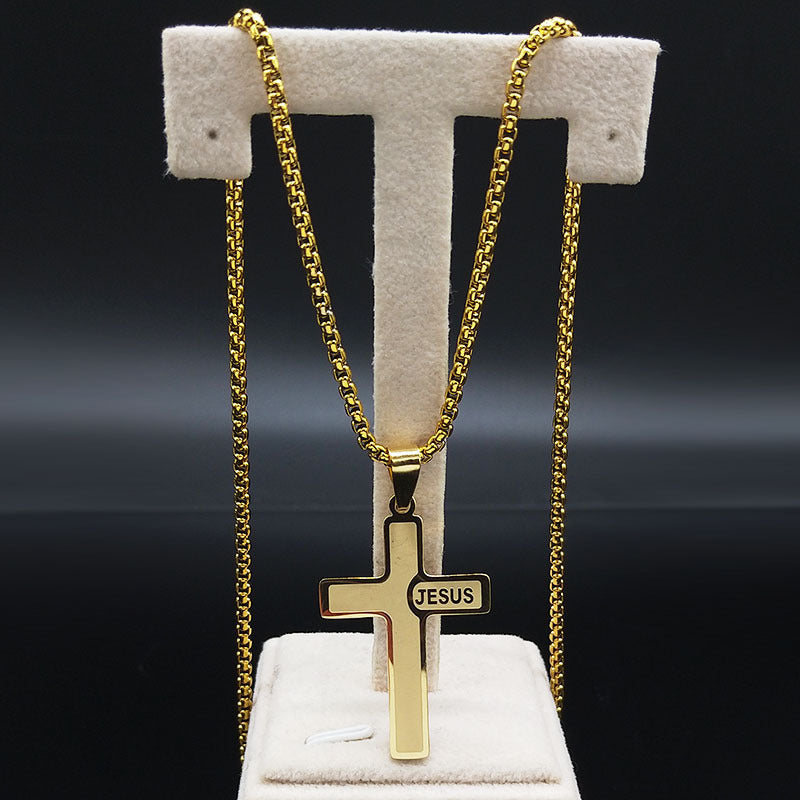 Collana croce in titanio