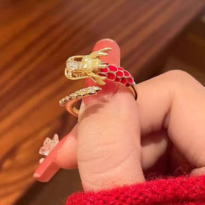 Anello aperto drago zodiaco