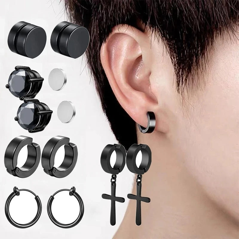 Orecchini clip croce magnetici