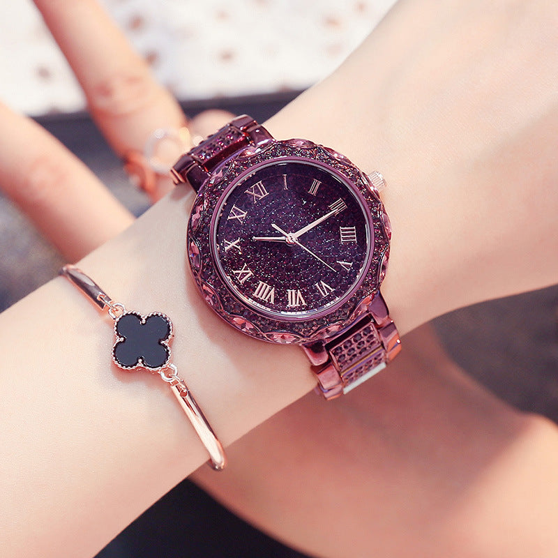 Orologio al quarzo con diamanti impermeabile