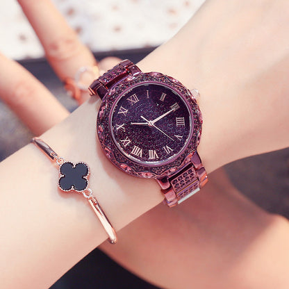 Orologio al quarzo con diamanti impermeabile
