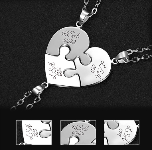 Collana cuori separabili incisa