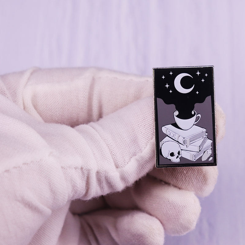 Spilla Halloween teschio luna