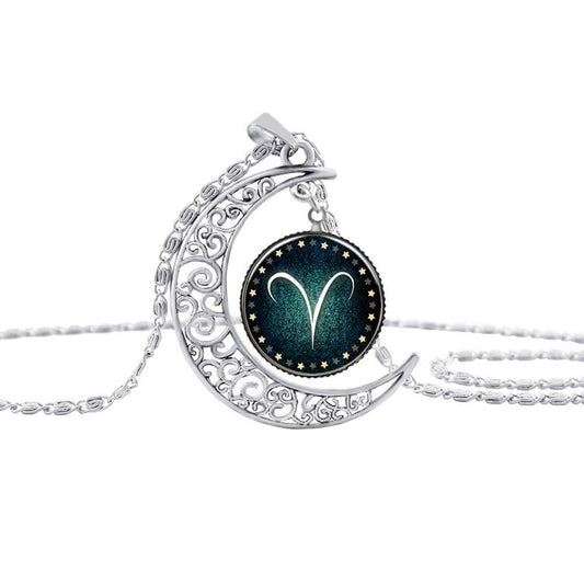 Collana choker luna con zodiaco