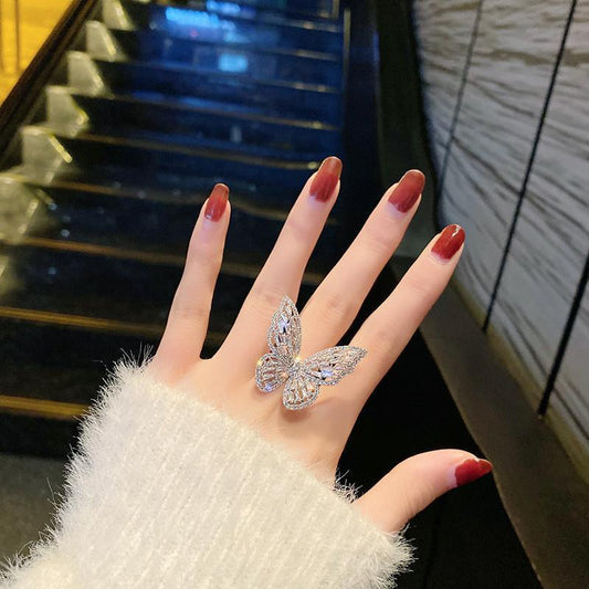 Anello farfalla traforato donna