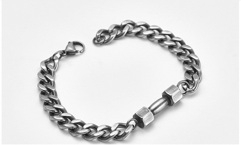 Bracciale titanio e acciaio da uomo manubrio