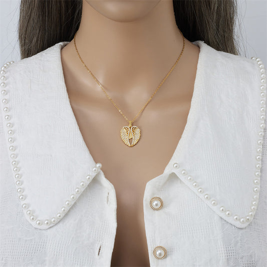 Collana cuore farfalla regolabile