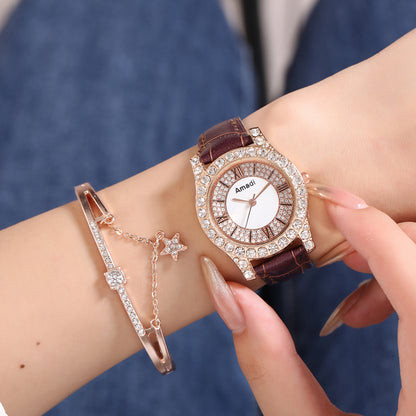 Orologio da donna con diamanti e numeri romani