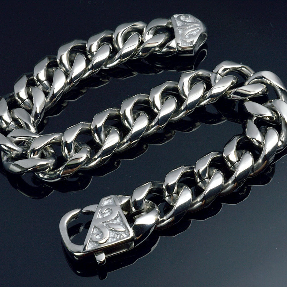 Bracciale punk rock titanio acciaio