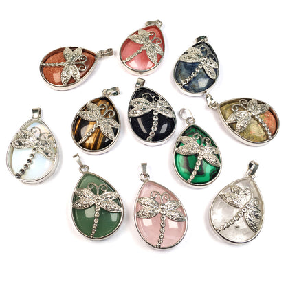 Collana libellula cristalli e gocce