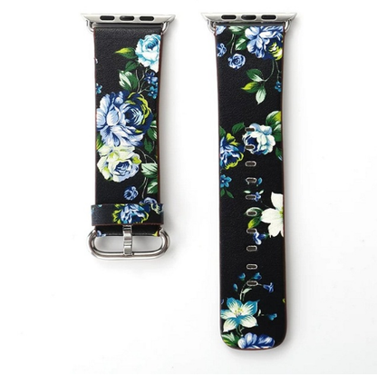 Orologio con cinturino pelle floreale