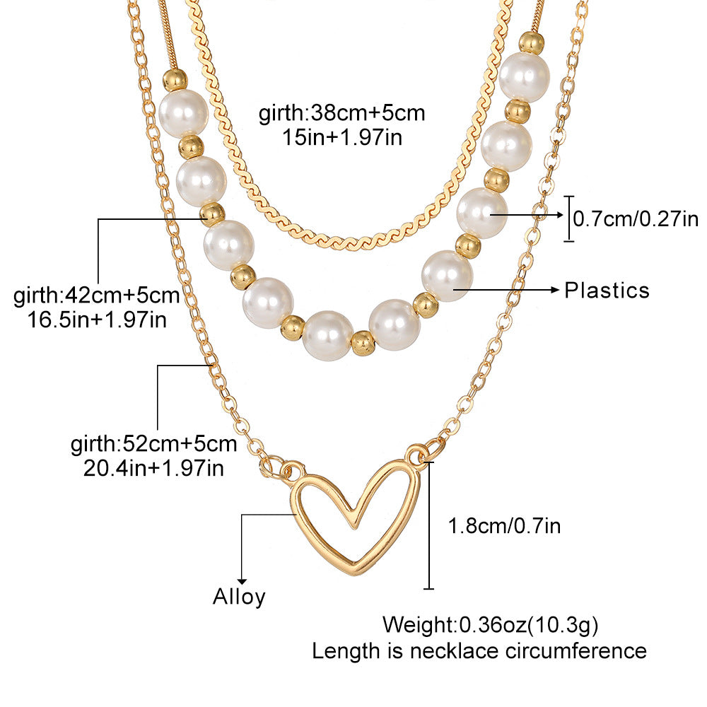 Collana cuore perle oro