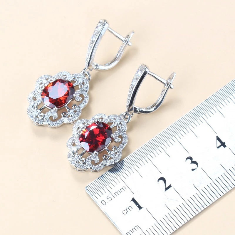 Set gioielli granato e zircone