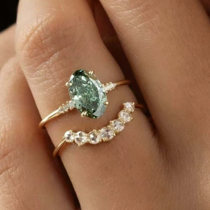 Anello zircone blu scuro
