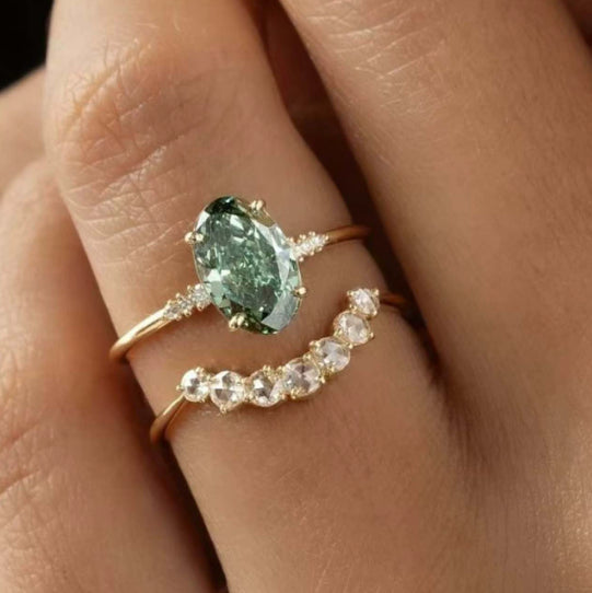 Anello zircone blu scuro