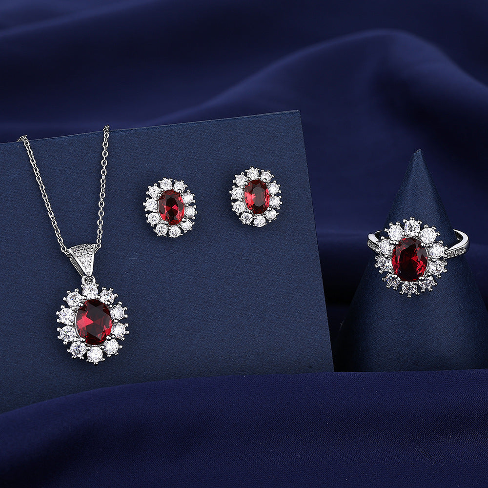 Set collana anello orecchini diamanti da donna