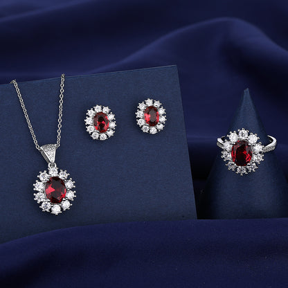 Set collana anello orecchini diamanti da donna