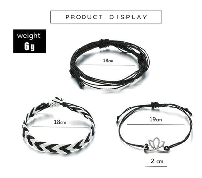 Bracciale Loto Corda Nera