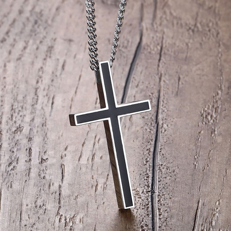 Collana croce acciaio da uomo