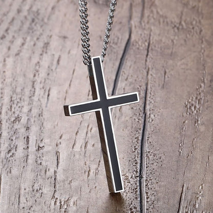 Collana croce acciaio da uomo
