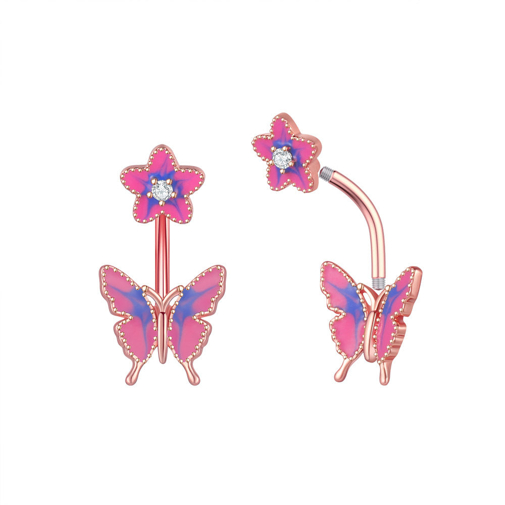 Piercing ombelico farfalla gocciolante