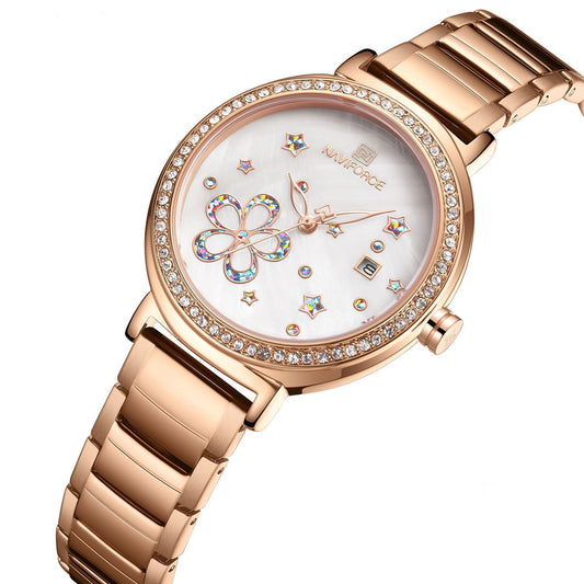 Orologio donna acciaio fiori