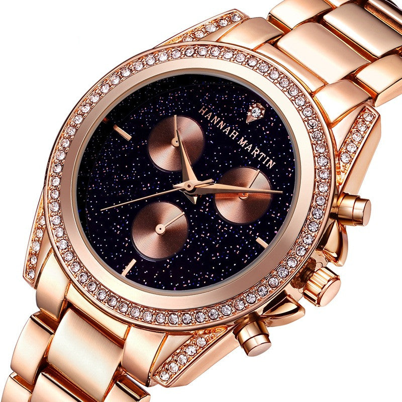 Orologio rosa oro con diamanti