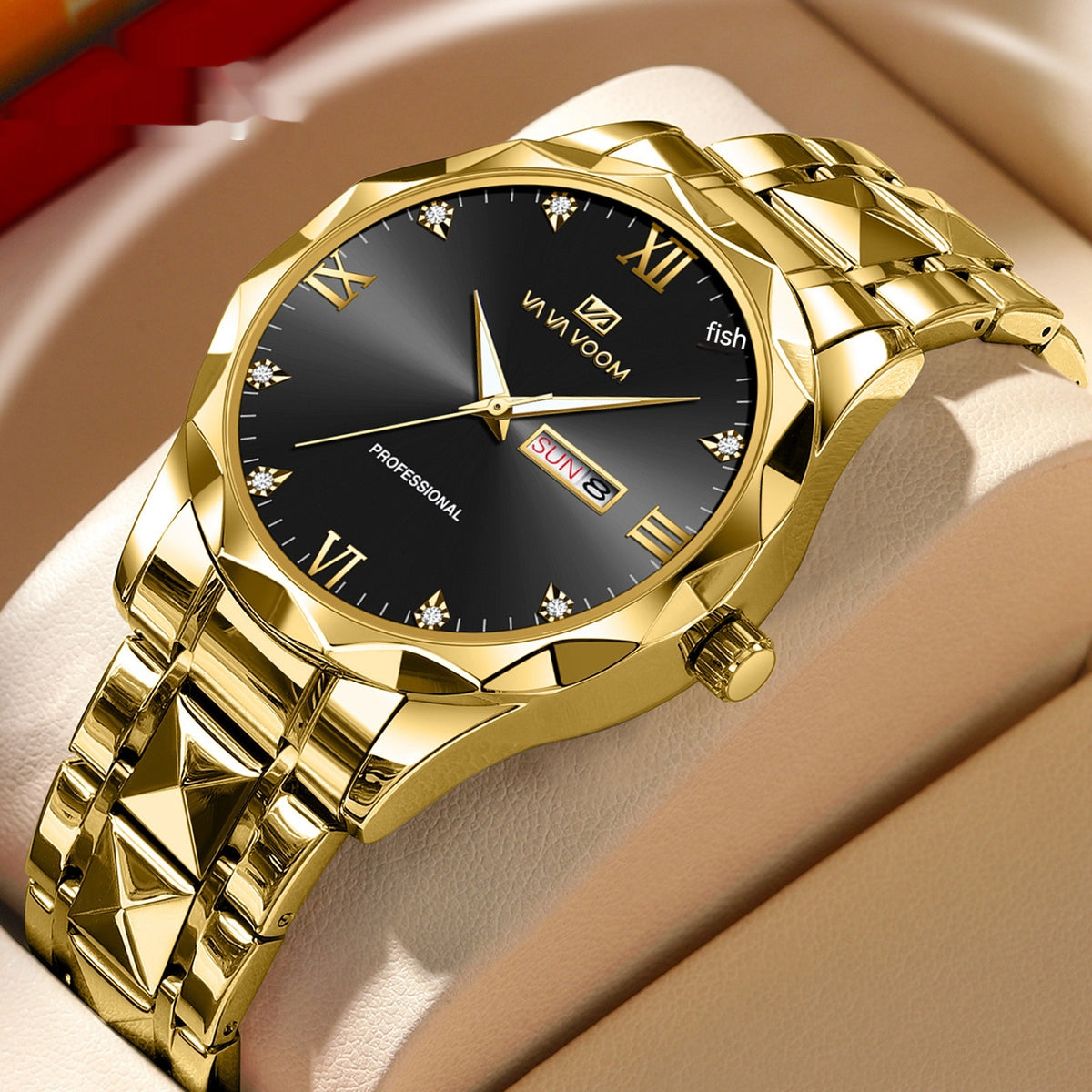 Orologio doppio calendario impermeabile in tungsteno