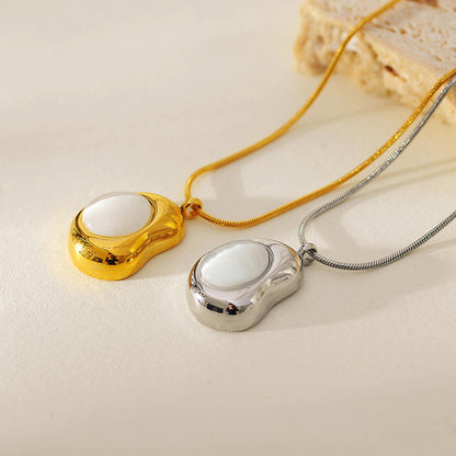 Collana opale bianco acciaio