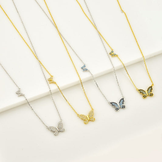 Collana ciondolo farfalla argento