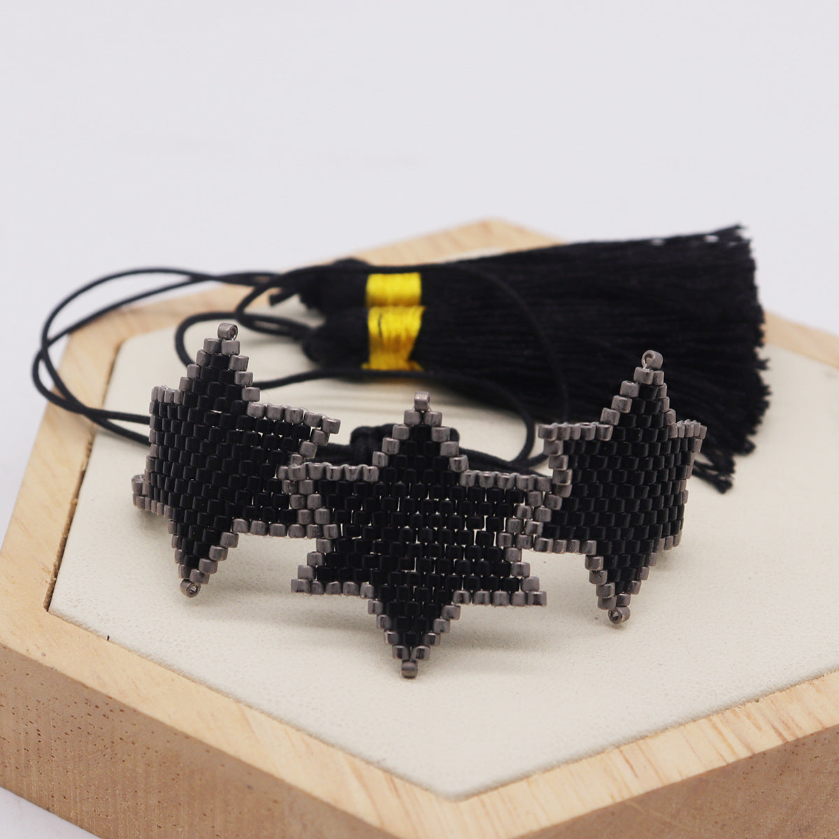 Bracciale bohemien esagonale nappa