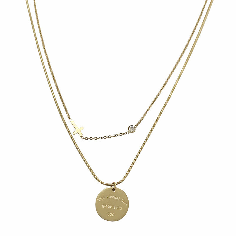 Collana doppio strato titanio con pendente
