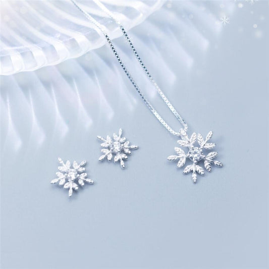 Collana e orecchini fiocchi neve