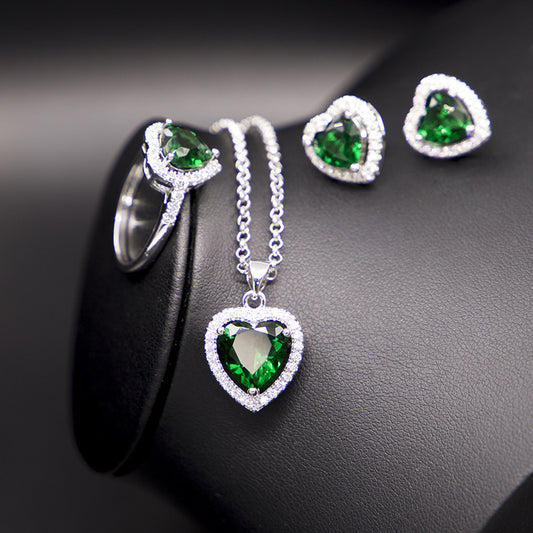 Collana e orecchini cuore