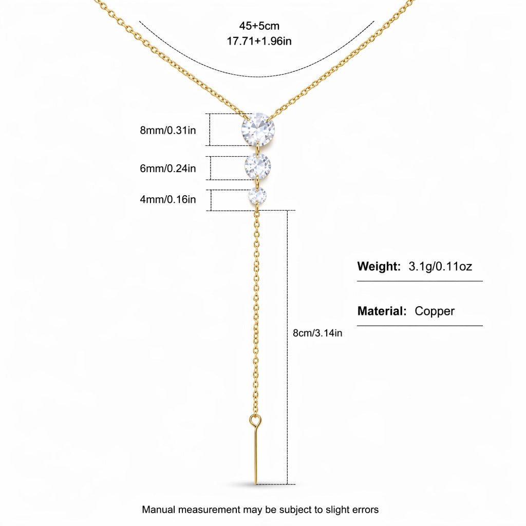 Collana goccia d'acqua con strass