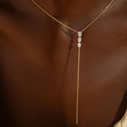 Collana goccia d'acqua con strass