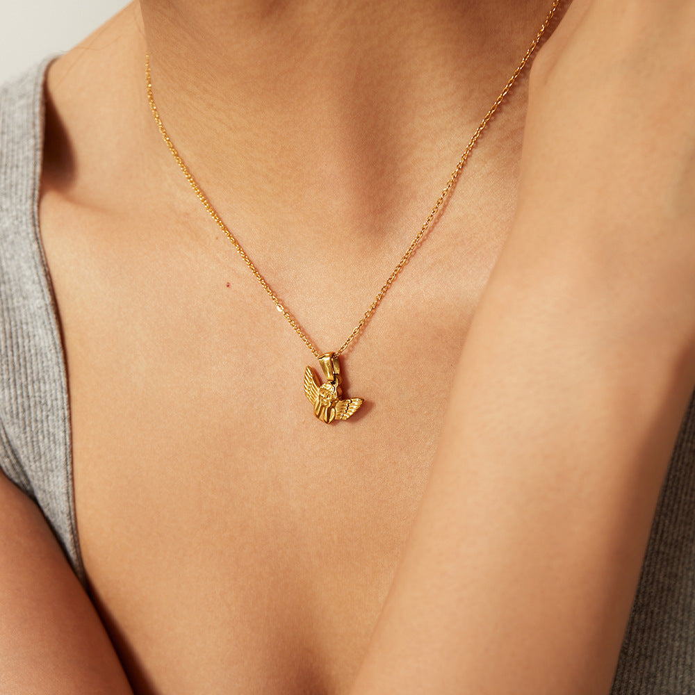 Collana ciondolo angelo placcato oro