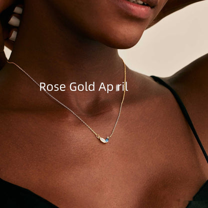 Collana cuore zircone acciaio titanio con pietra natale