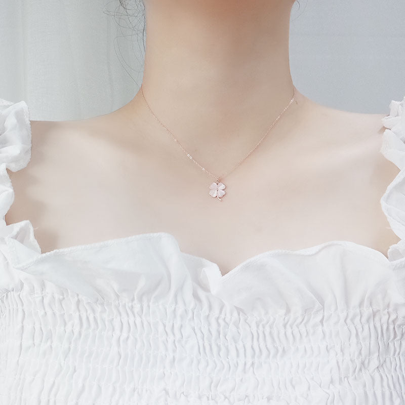 Collana Quadrifoglio Opale