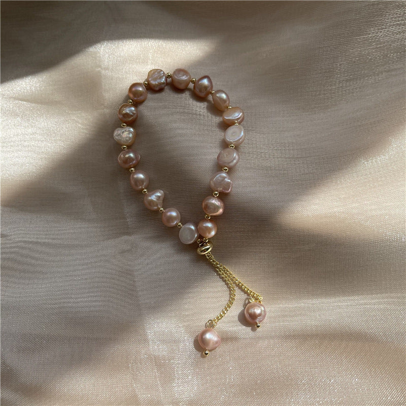 Bracciale donna perle barocche allungabile