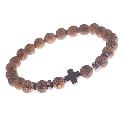 Bracciale croce e legno
