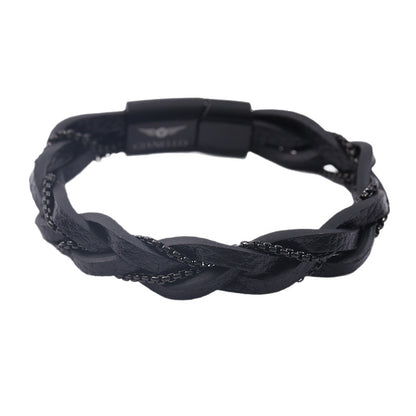 Bracciale pelle intrecciata unisex
