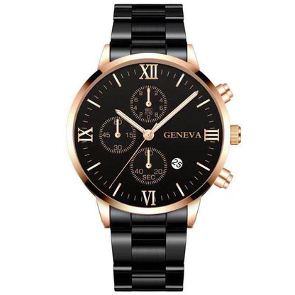 Orologio uomo acciaio con calendario tre quadranti