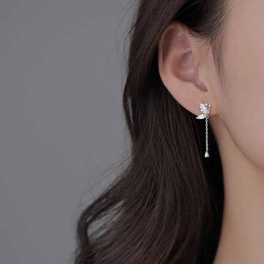 Orecchini farfalla zircone donna
