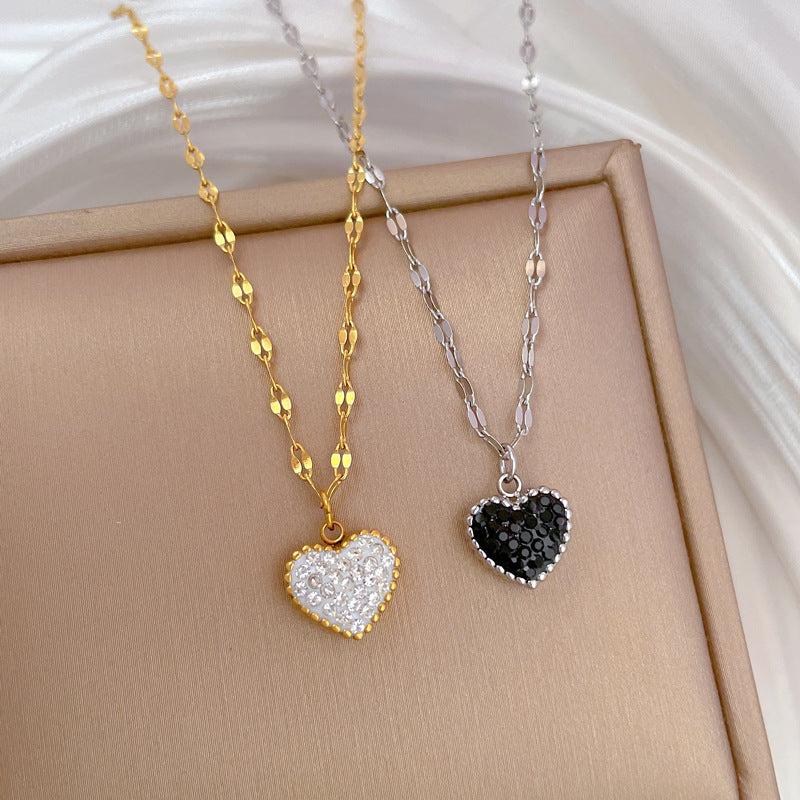 Collana pendente cuore doppio