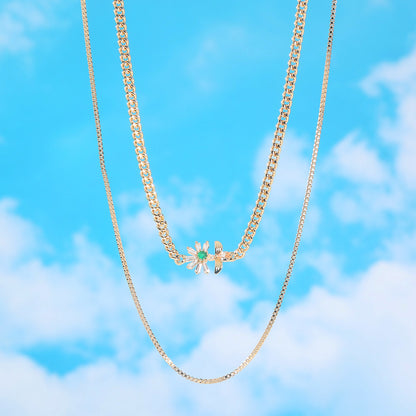 Collana farfalla fiore multistrato