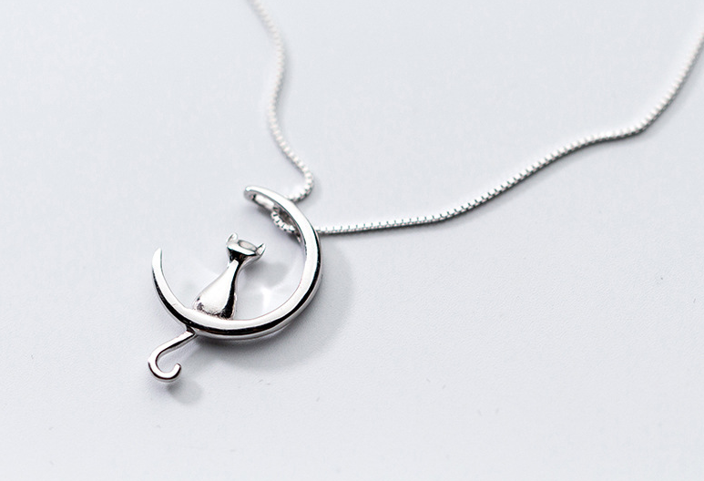 Collana gatto e luna
