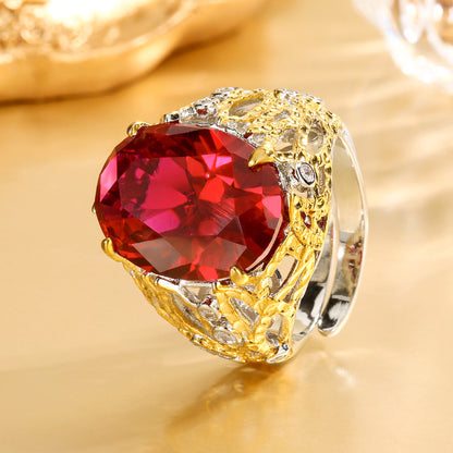 Anello oro cristalli blu