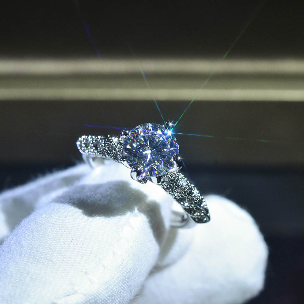 Anello platino moissanite